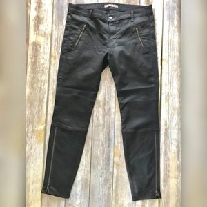 J Brand Black Moto Coated Stretch Skinny Jeans